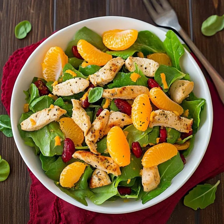 Mandarin Orange Salad with Chicken and Lemon Ginger Dressing