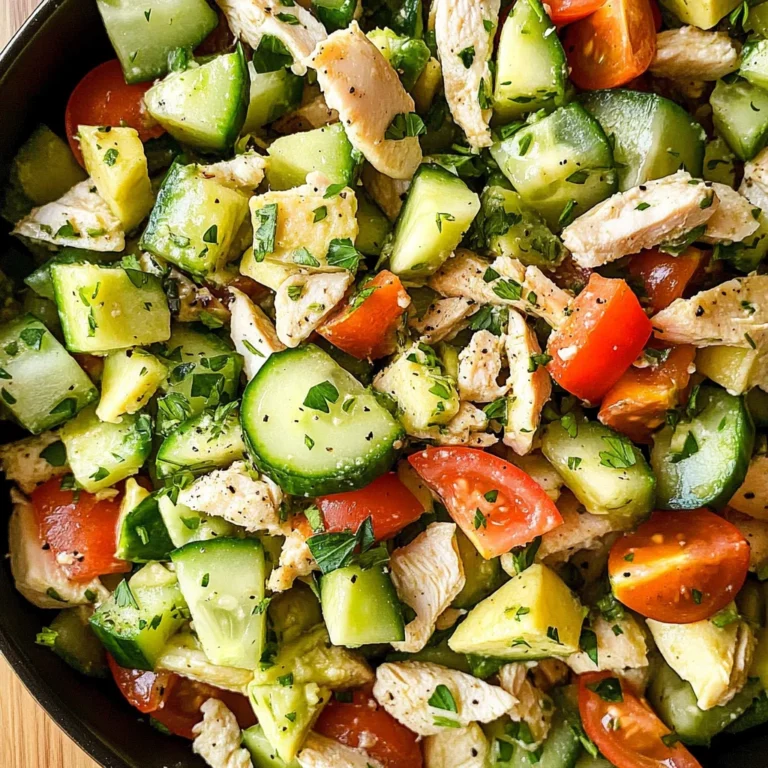 Chicken Cucumber Avocado Salad (NO COOK)