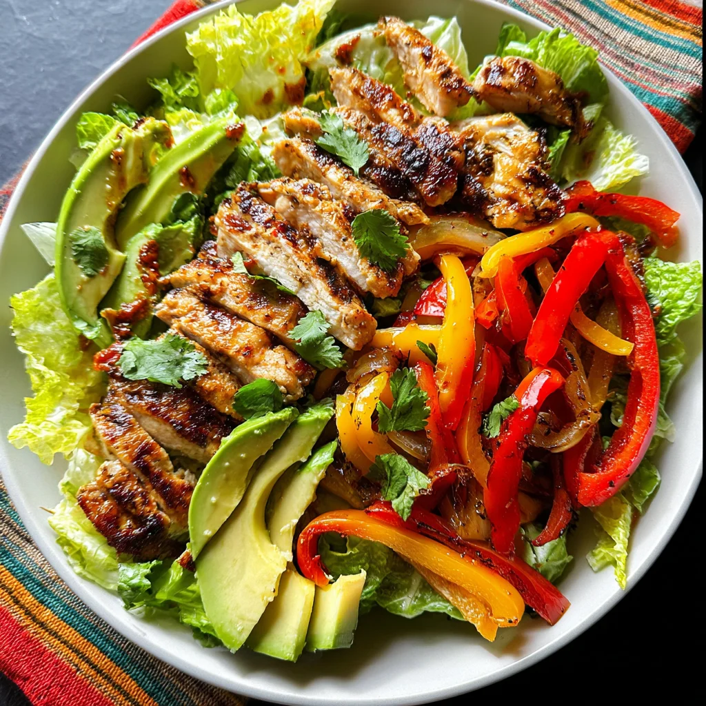Grilled Chili Lime Chicken Fajita Salad