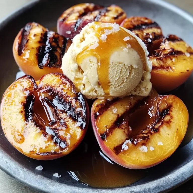 Grilled Peaches with Vanilla Ice Cream