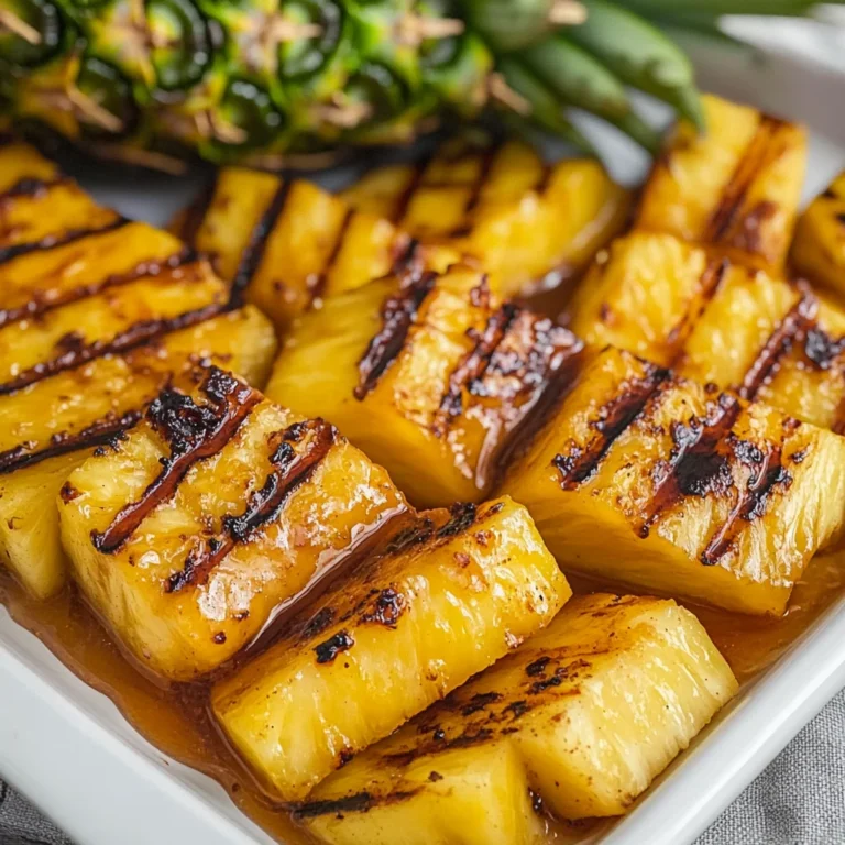 Grilled Pinapple with Cinnamon Honey Drizzle