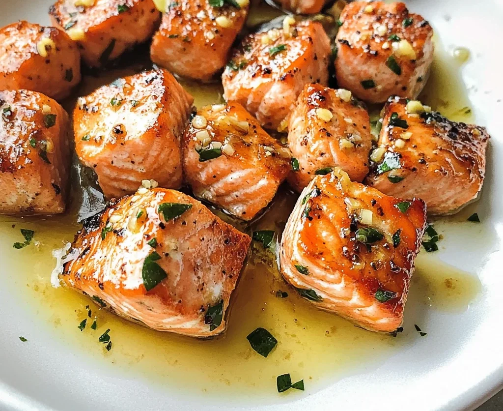 Air Fryer Salmon Bites (Lemon Garlic Butter)