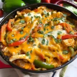 Chicken Fajitas Casserole (easy and cheesy!)
