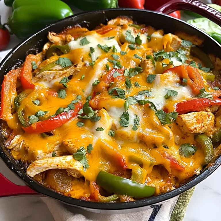 Chicken Fajitas Casserole (easy and cheesy!)