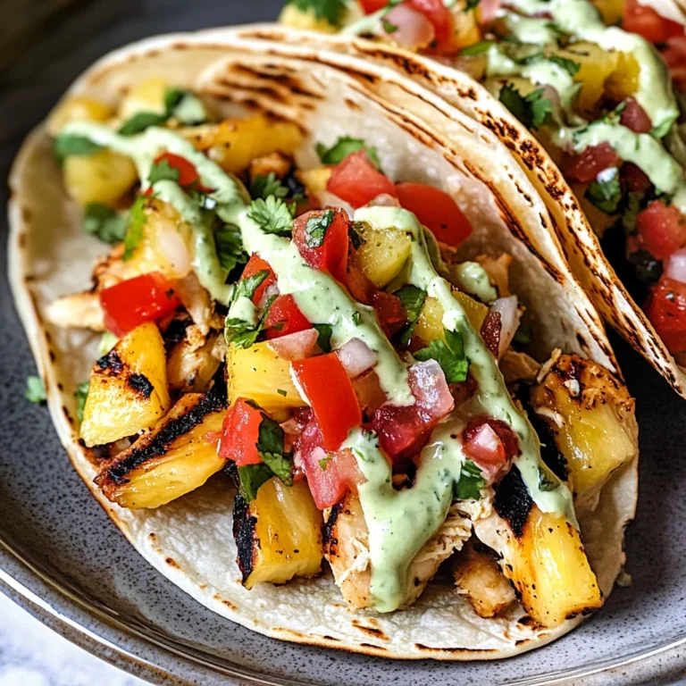 Chili Lime Chicken Tacos with Grilled Pineapple Salsa