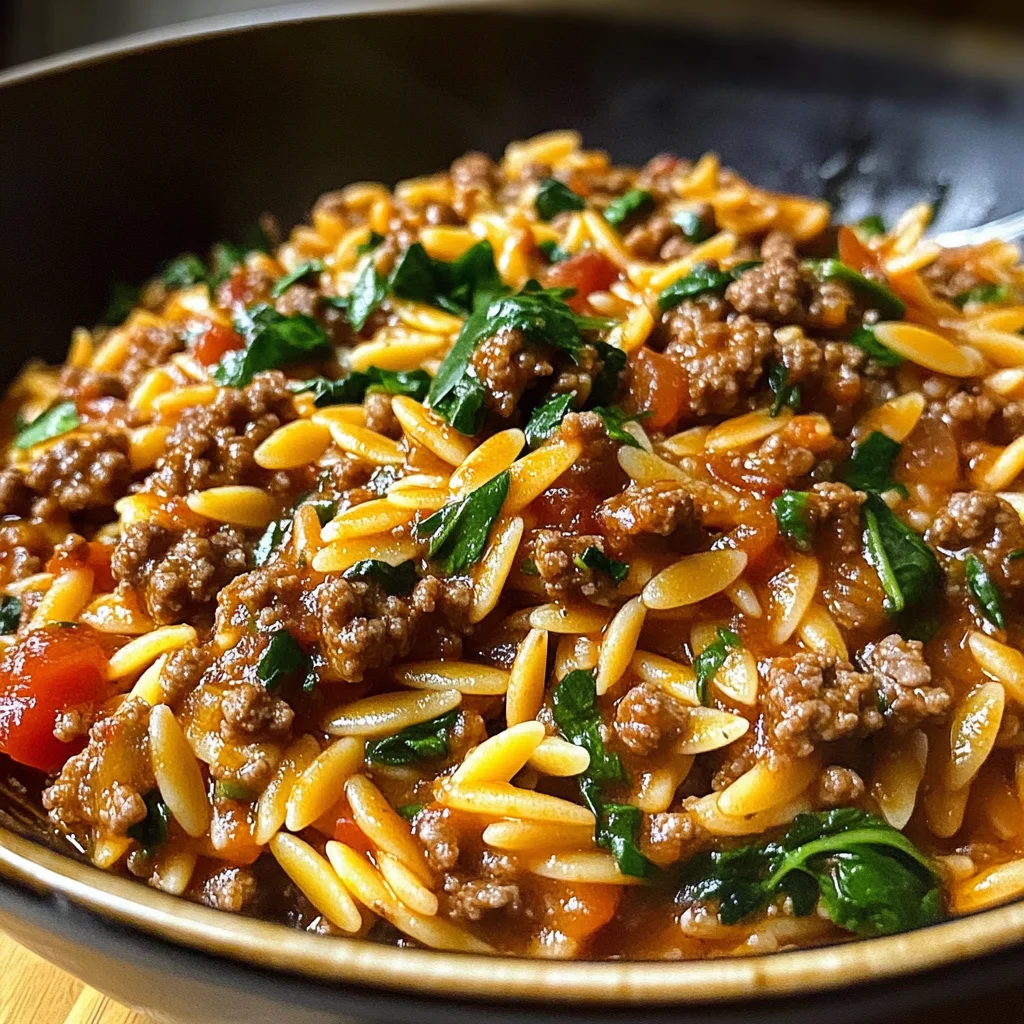 Ground Beef Orzo