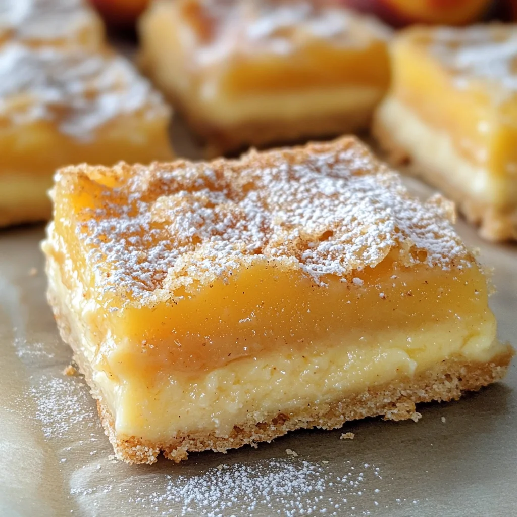 Peach Nectar Custard Bars