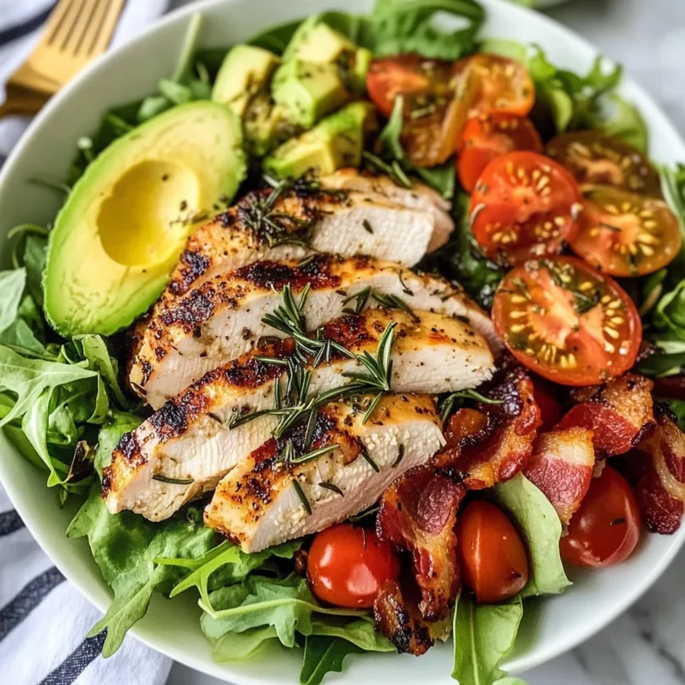 Rosemary Chicken, Turkey Bacon and Avocado Salad