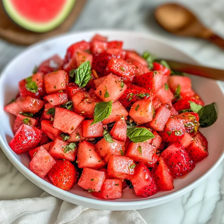 Strawberry Watermelon Salad with Honey-Lime Vinaigrette