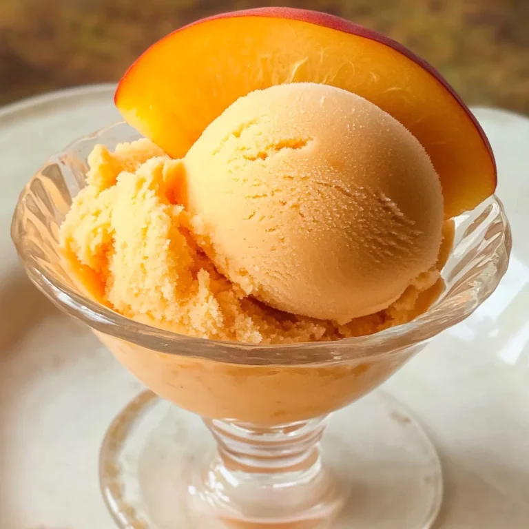 The Best Peach Sorbet Without Ice Cream Maker