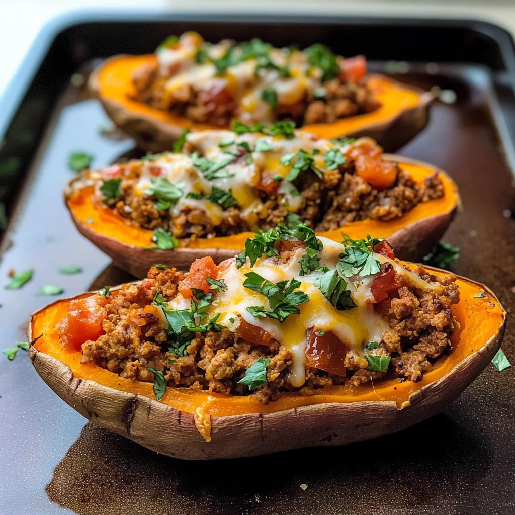 Turkey Taco Stuffed Sweet Potatoes