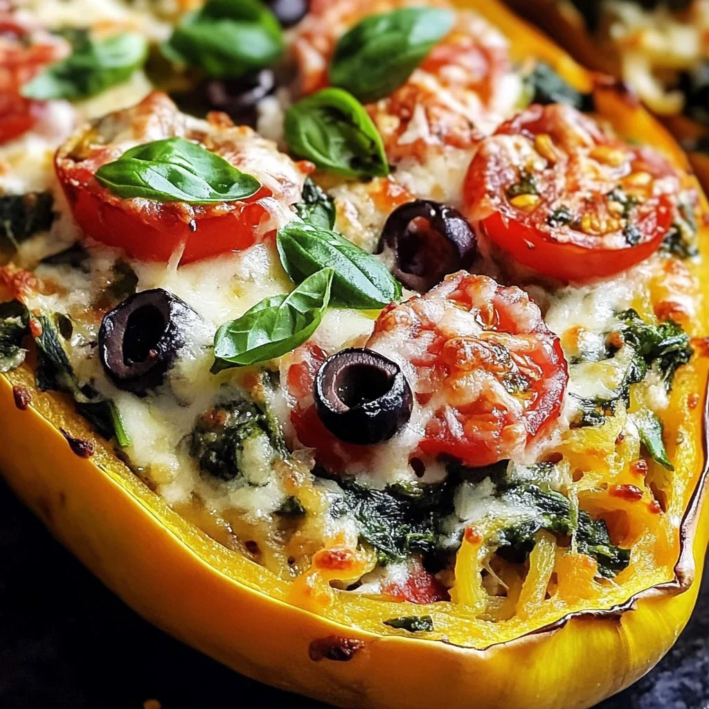 Vegetarian Spaghetti Squash Boats