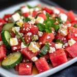 Watermelon Salad With Feta, Mint, and Cucumber