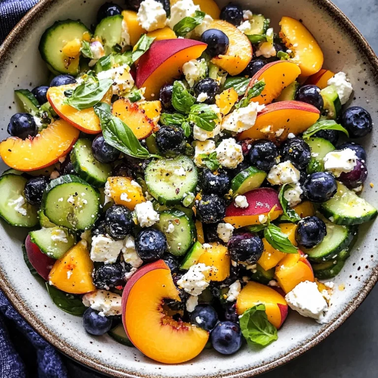 Blueberry Peach Feta Salad