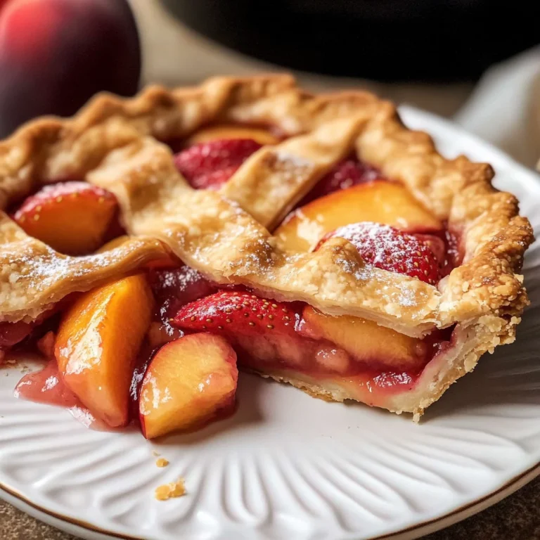Brown Butter Strawberry Peach Pie