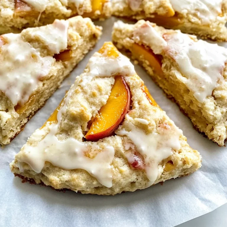 Peach Scones with Honey Vanilla Glaze